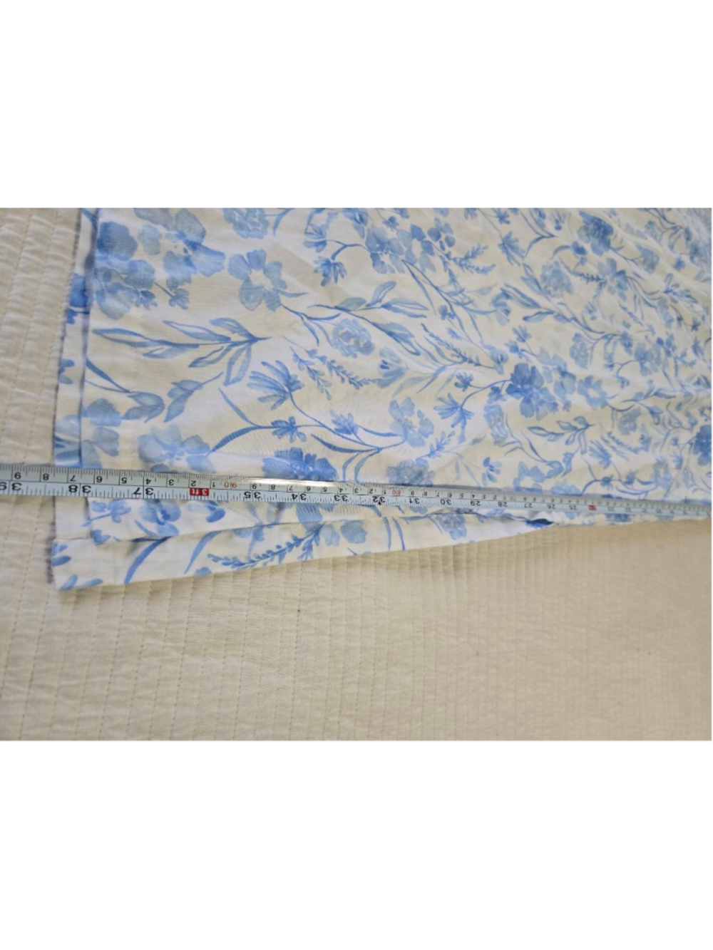 Women's Miss Elaine White & Blue Floral Zip-Front Robe M 3/4 Sleeve Sleepwear - Picture 6 of 10